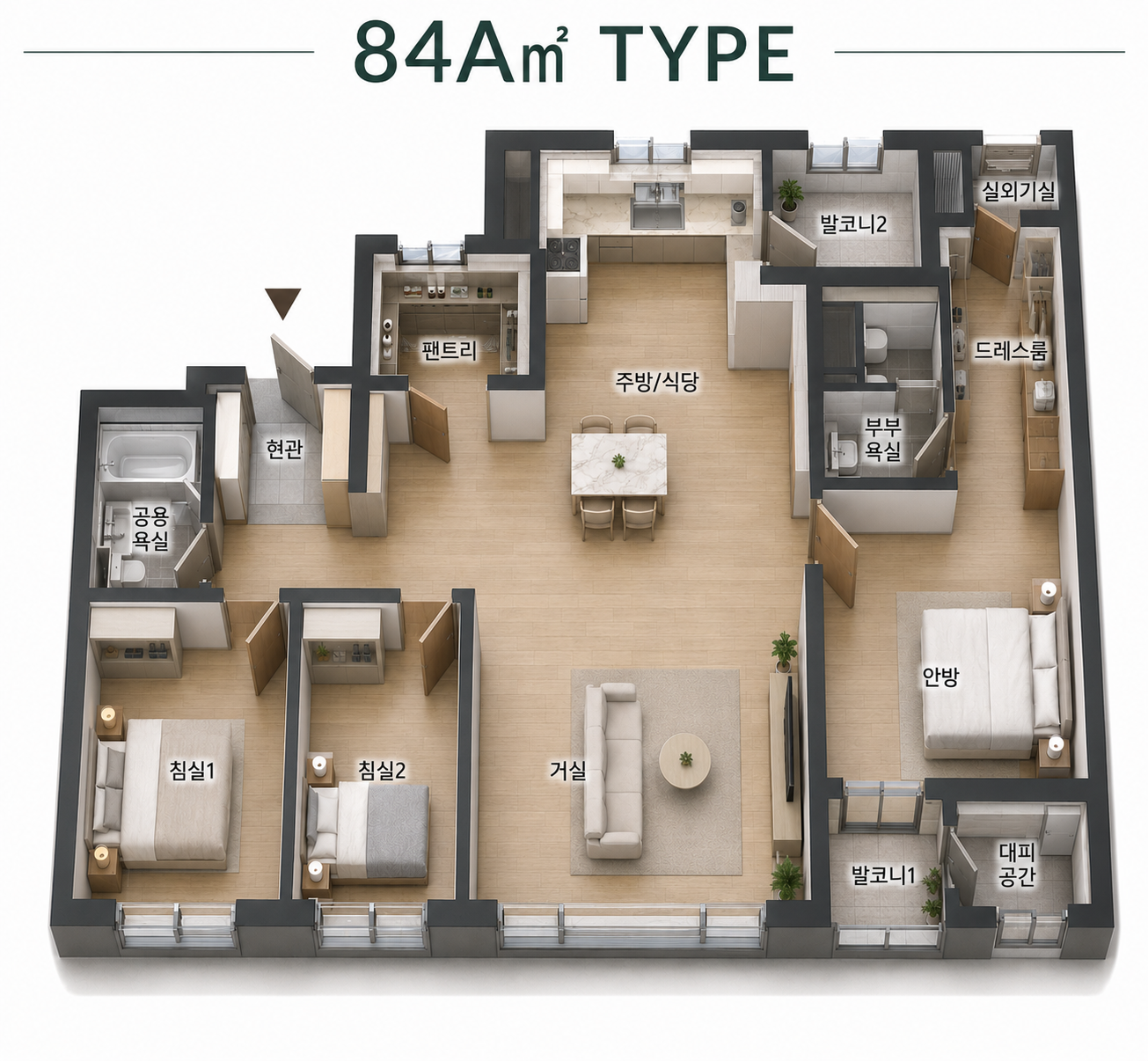 84A 타입 3D 평면 이미지